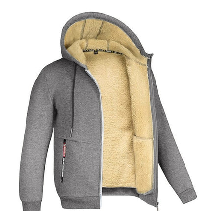 Hooded Fleece Plus Thick Lamb Fleece Cardigan Sweater