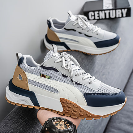 Men'S All-Season Running Shoes - Slip-On/Lace-Up Closure, Anti-Slip Rubber Sole
