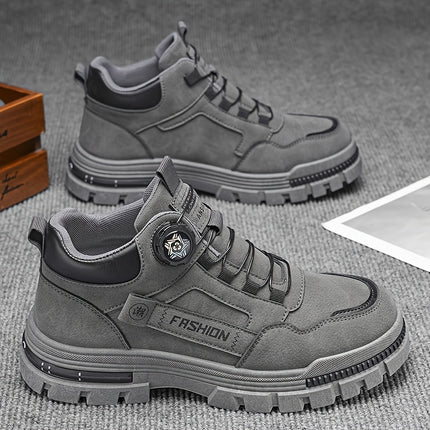 Urban Street Fashion Rotating Buckle Design Outdoor Casual Sneakers, Comfortable Thick