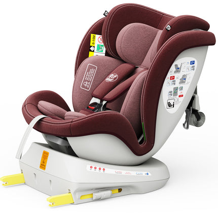 TWT Plus iSize Buf Boof Red Car Seat with ISOFIX, 360° Rotatable, Top Tether Position, 0-36 kg,