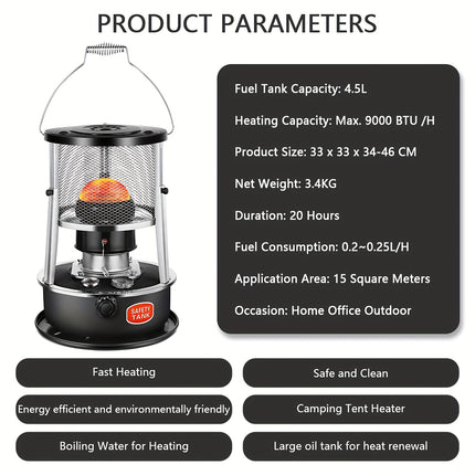 Heaters for Indoor Use, Portable Heater for Camping, Kerosene Stove Non Electric Heaters