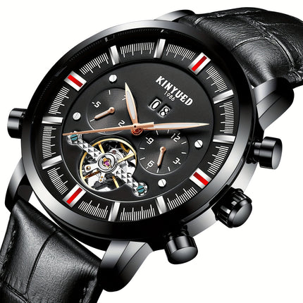 Men'S Casual Fashion Waterproof Watch, Luxury Large Dial Multifunctional Automatic Mechanical Watch