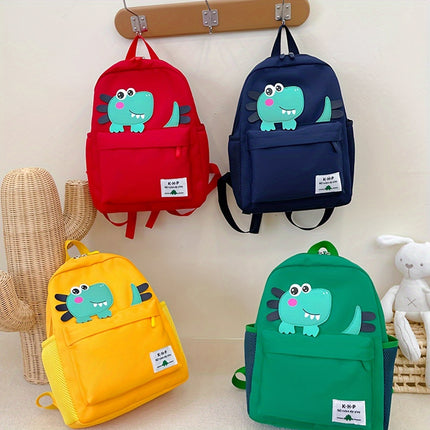 Lightweight Cartoon Dinosaur Backpack for Kids - Adjustable Strap, Polyester Lining, Casual Style
