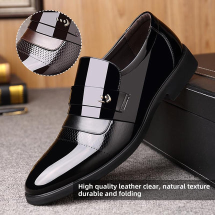 Men's Leather Slip-On Shoes-Black/Brown