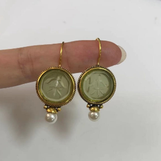 Inlaid Pearl Vintage Style Earrings