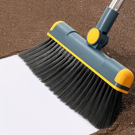 2pcs Heavy-Duty Stainless Steel Broom and Dustpan Set with Rotating Handle & Foldable Design