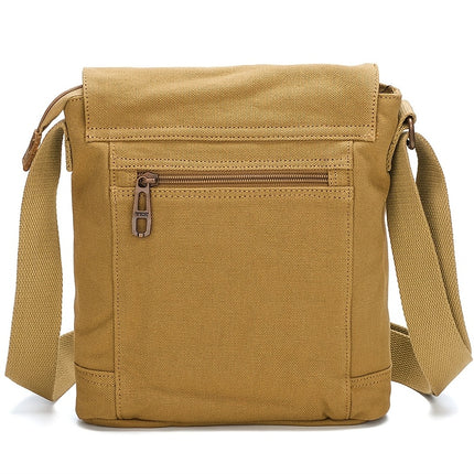 Casual Canvas Messenger Bag, Korean Style Vertical Flat Crossbody Shoulder Bag with Adjustable