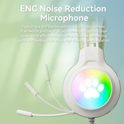 Cute Deer Ear Headset | Wired Gaming Headphones with Microphone, USB Powered, Plastic Material