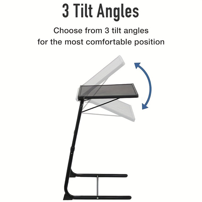 Portable and Comfortable Foldable Computer Desk - Adjustable with 6 Height & 3 Tilt Angle,