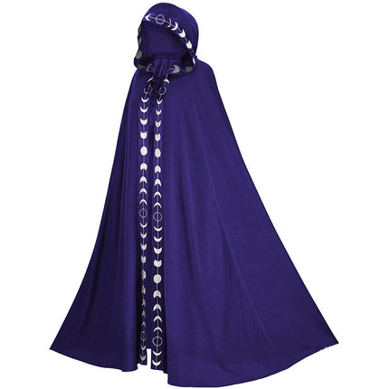 Hooded Cloak Medieval Renaissance 5 Color Printed Cloak Halloween Cosplay Costume