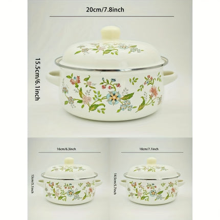 3pcs Enamel Palm Pots - Versatile Cooking, Stewing, Noodle, Salad, and Portable Outdoor Cooker