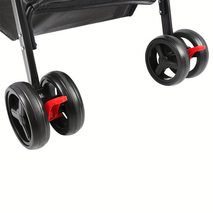 2-in-1 Convertible Dog Stroller & Carrier with Removable Crate Transport Bag – Foldable Pet Tote with Safety Belt, Adjustable Canopy, Storage Basket, Shock Absorber Wheels & 360° EVA Tires for Small/Medium Dogs & Cats, Pet