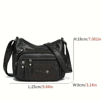 Fashionable Large Capacity PU Shoulder Bag Multifunctional Crossbody Bag