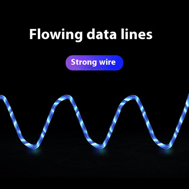 Colorful Streamer Mobile Phone Cable Magnetic Three-in-one USB Data Cable