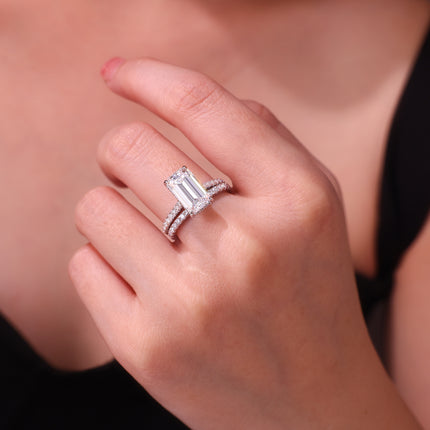S925 Sterling Silver Stackable Ring Fully Set With Moissanite