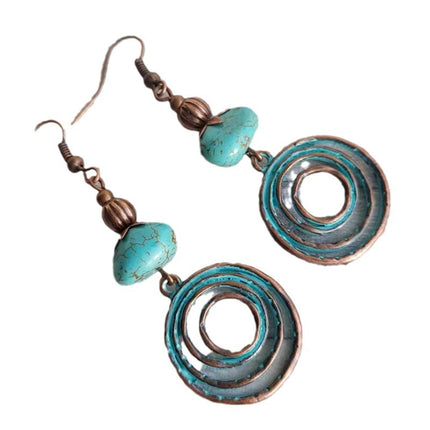 Retro Ethnic Style Earrings Bohemian Turquoise