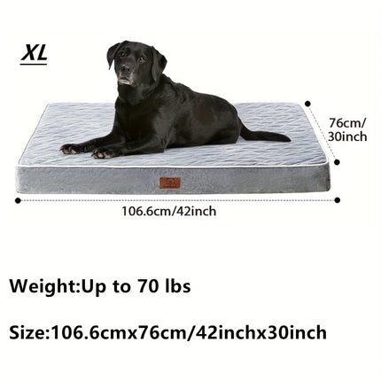 Dog Beds For Large Dogs, Dog Bed With Plush Egg Foam Support And Non-Slip Bottom, Waterproof And Machine Washable Removable Pet Bed Cover Christmas Gift