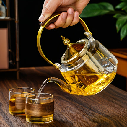 High-Borosilicate Glass Tea Kettle & Hot Water Boiler - Heat-Resistant Suitable for /Electric Stoves