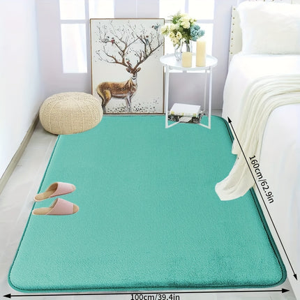 25D Density Sponge, 1pc Plain Flannel Super Absorbent Bath Mat, Non-Slip Floor Mat, Ultra Soft