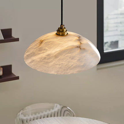 Spanish Marble Restaurant Three-head Round Light Luxury Bar Aisle Light Designer Model Coffee Dining Table Chandelier