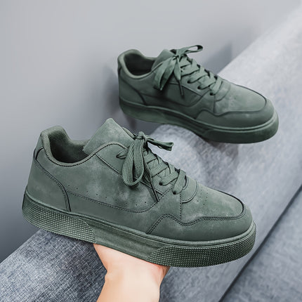 2025 Spring New Men'S Solid Color Casual Sneakers, Low-Top Lace-Up Trendy Versatile Skate Shoes.