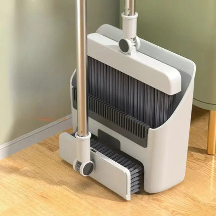Triple-in-One Home Cleaning Kit, Essential Furniture Cleaning Tools, Soft-Bristle Broom, Dustpan,