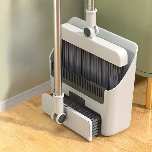 Triple-in-One Home Cleaning Kit, Essential Furniture Cleaning Tools, Soft-Bristle Broom, Dustpan,