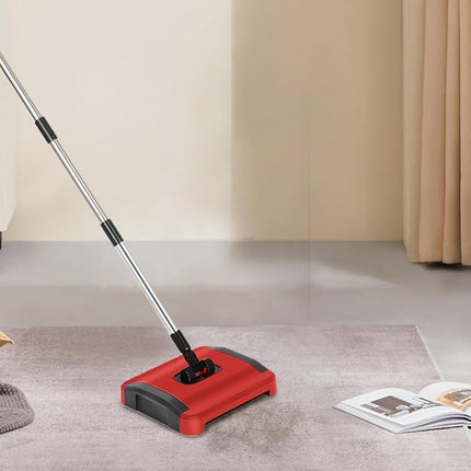 Manual Carpet Cleaner Brush, 3 Rolling Brushes Floor Sweeper Carpet Brush with Wheels