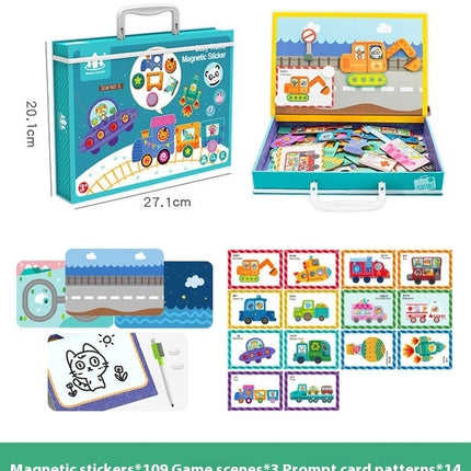 Magnetic Puzzle Children's Puzzle Magnetic Stickers Toys Wooden