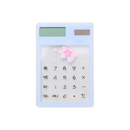 1PCS Transparent Cute Cartoon 8-digit Calculator Solar