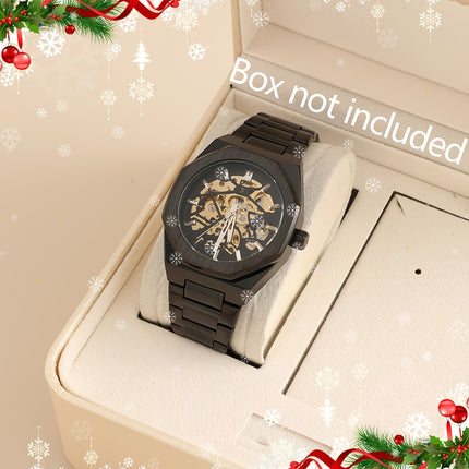 Fashion Men's Luxury Automatic Mechanical Watch - Stainless Steel Black Dial, Alloy Case, Alloy Dial,