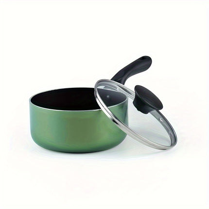 clean orange frying pans, spoons, spatulas, soup spoons, colorful pots and pans set for home 10 piece