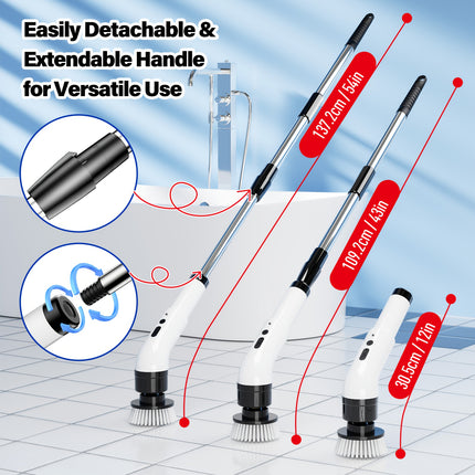 Electric Rotating Cleaning Brush with Display Screen, Featuring 3 Adjustable Speeds,