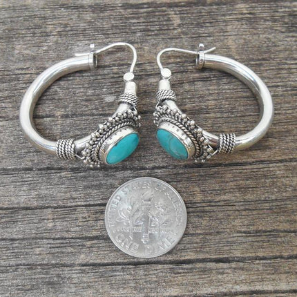 Bohemian Vintage Turquoise Earrings For European And American Ladies
