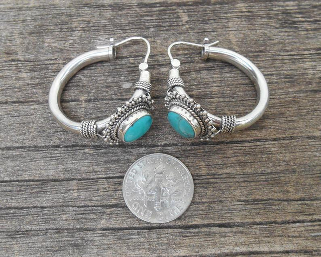 Bohemian Vintage Turquoise Earrings For European And American Ladies