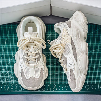 Men's Casual Dad Shoes - Breathable PU Upper & EVA Cushioned Sole, Lightweight Low-Top Sneakers