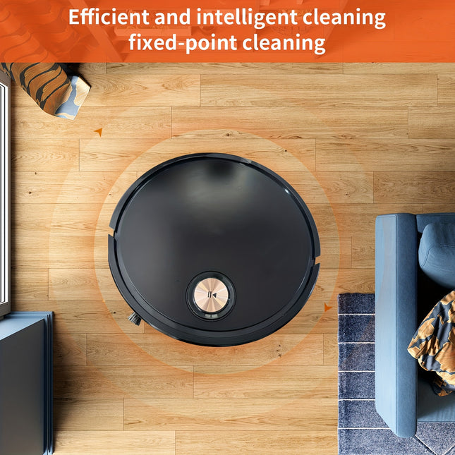 Ultra-Thin Robot Vacuum Cleaner with Dual Suction & Mop, USB Rechargeable, 60dB Quiet Operation