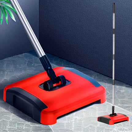 Multi-Functional Manual Push Sweeper, Stainless Steel Dust Mop for Carpet, Hardwood, Tile Floors