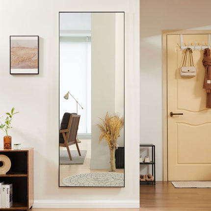 Full Length Mirror with stand, Floor Mirror with Aluminum Alloy Frame,