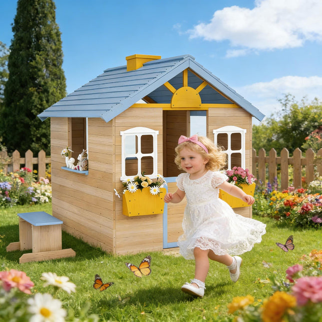 Kids Outdoor Wooden Playhouse