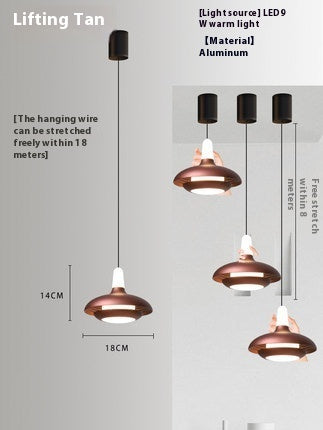 Adjustable Bedroom Bedside Led Retractable Chandelier