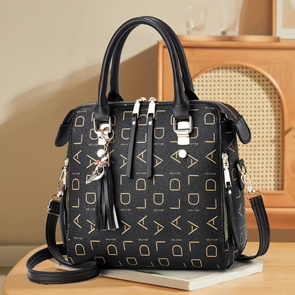 1pc Ladies Fashion Crossbody Bag, Zipper Closure Shoulder Handbag, Polyester Lining