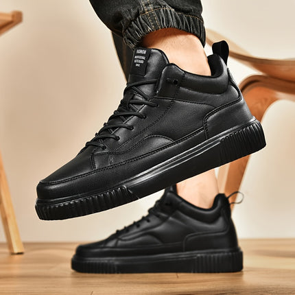 Men's Trendy Solid Skate Shoes, Comfy Non Slip Casual Street Style Sneakers For Men's Outdoor Activities
