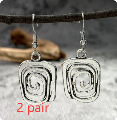 Geometric Alloy Pendant Earrings