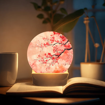 1pc Japanese Cherry Blossom Night Light with - Adjustable Brightness, Table Lamp for Bedside