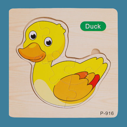 Animal Cartoon 16-piece Wooden Puzzle