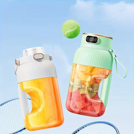 Juicer, Large Capacity 1200ml, with Straw and Type-C Charging Cable, 10-Blade Cyclone Design for Juice