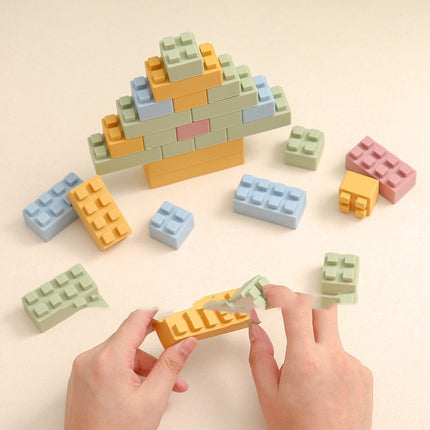 Baby Soft Silicone Large Particle Building Blocks Assembled Educational Toys