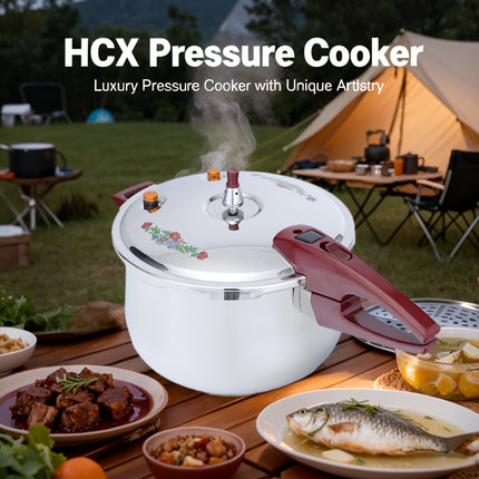 Stainless Steel Drum Pressure Cooker CE  Home & Commercial 22cm 6L  1600-Ton Triple-Layer Base
