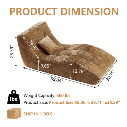 Armless Floor Sofa with Memory Foam Cushion, Modern Minimalist Lazy Chair for Living Room, Bedroom,